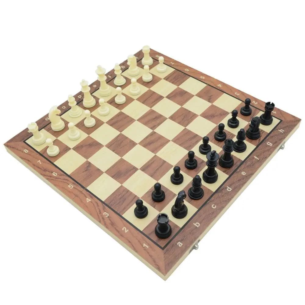 Scacchiera in Legno Massiccio, Set di Scacchi Internazionali Pieghevole Magnetico, Gioco Educativo per Migliorare l'Intelligenza, Portatile