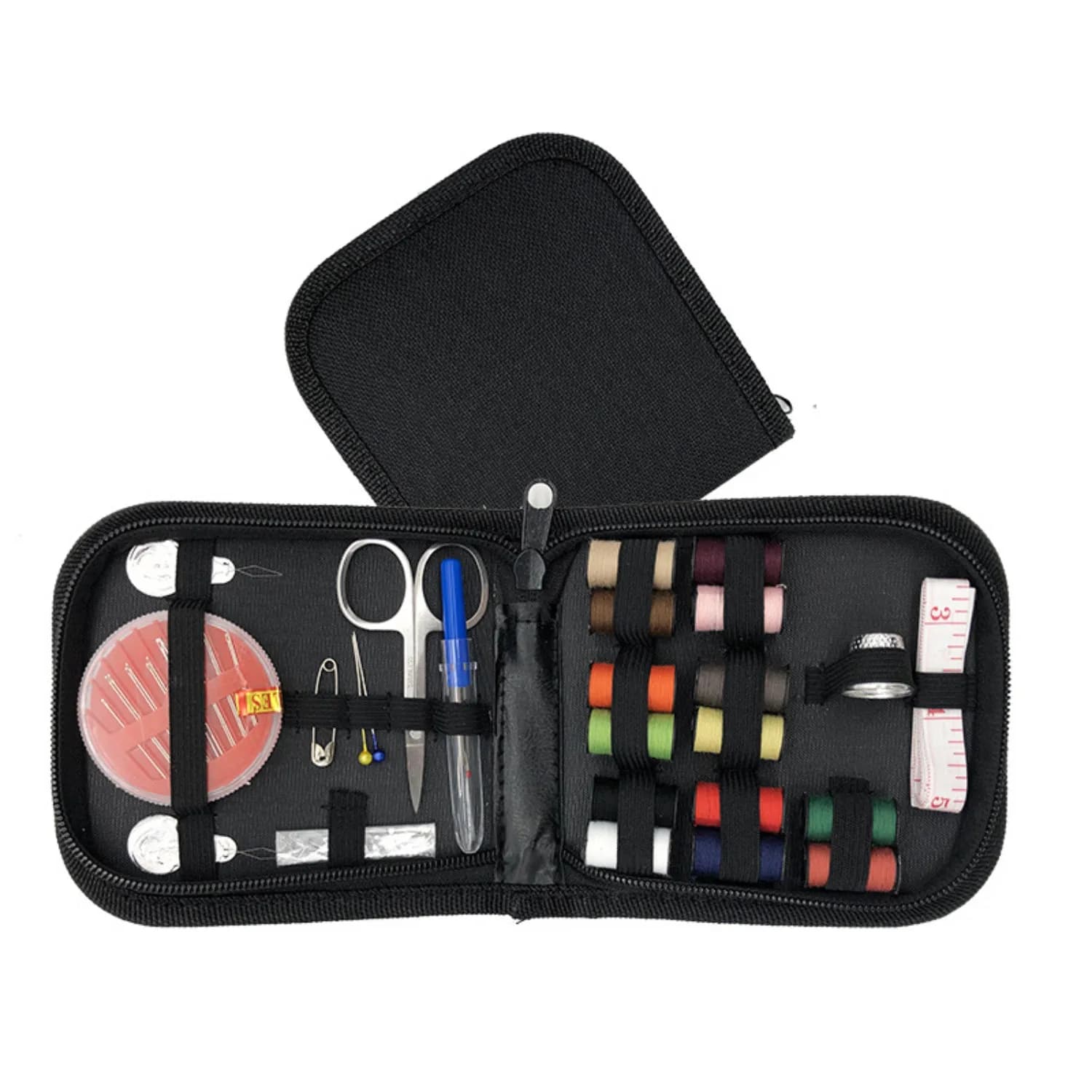 Kit da Cucito Multifunzione con Ditali e Spille di Sicurezza, Set Portatile per Casa e Viaggio per Riparazioni di Abbigliamento e Progetti Artigianali