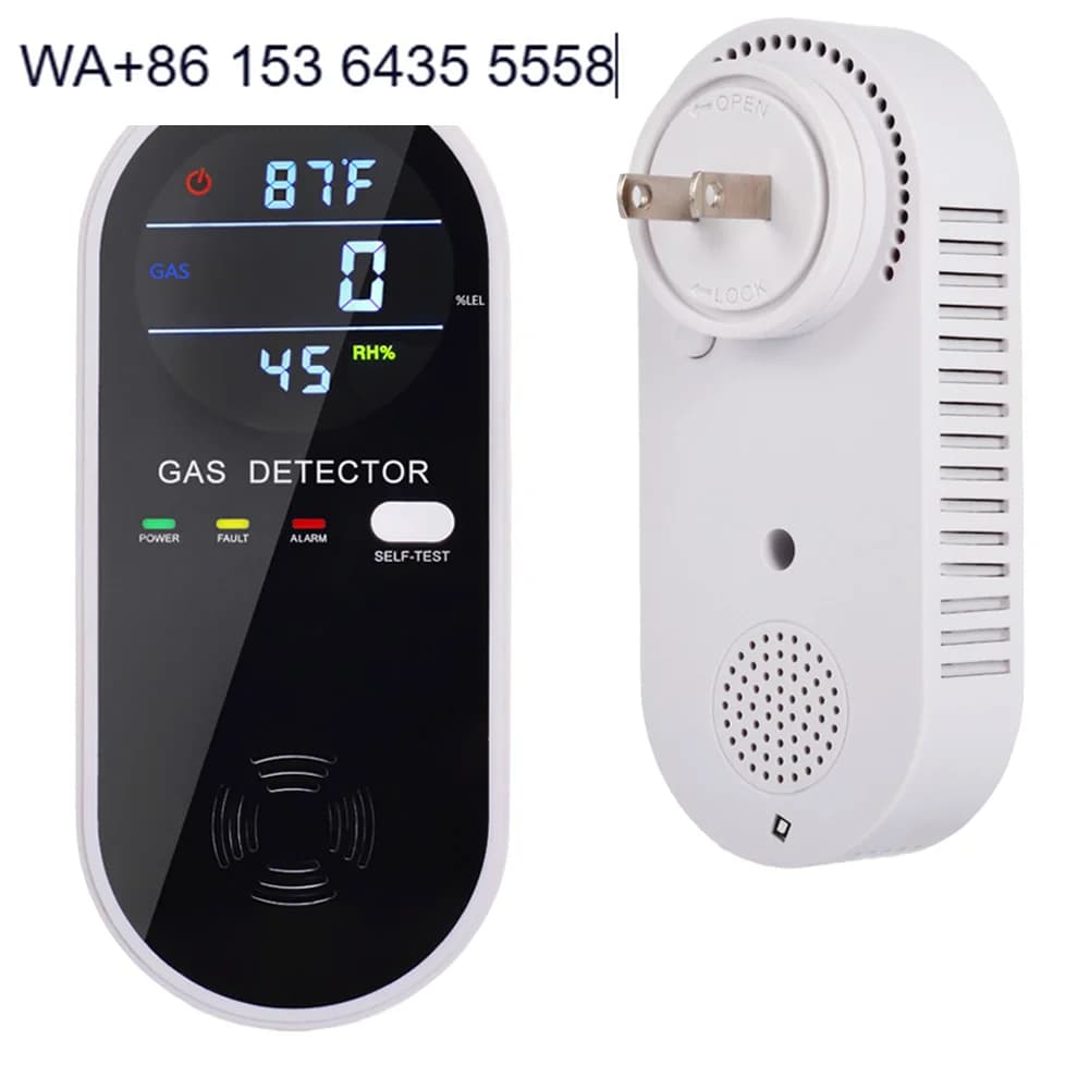 Natural Gas Carbon Monoxide Propane/LPG Gas Smoke Detector Temperature Humidity Monitoring 4-in-1 Electrochemical Sensor ABS