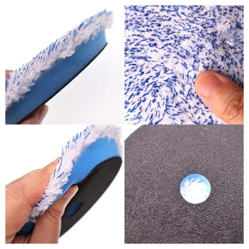 3 Colors 5 Inch Microfiber Polishing Pad Hook & Loop Buffing Disc DA Polisher Accessory Car Paint Detailing Wax Pad