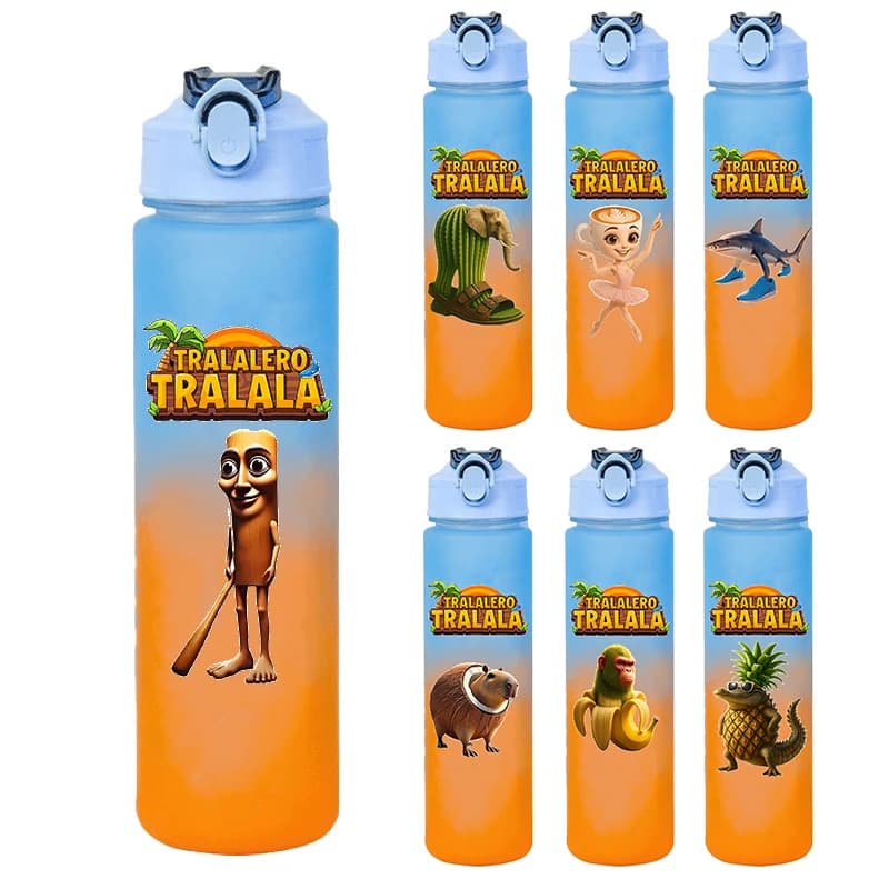 Bottle of Italian water Brainrot Boy Girl 750ml Tralalero Tralalala Cup for drinking Portable water for outdoor sports Anime Gift for children