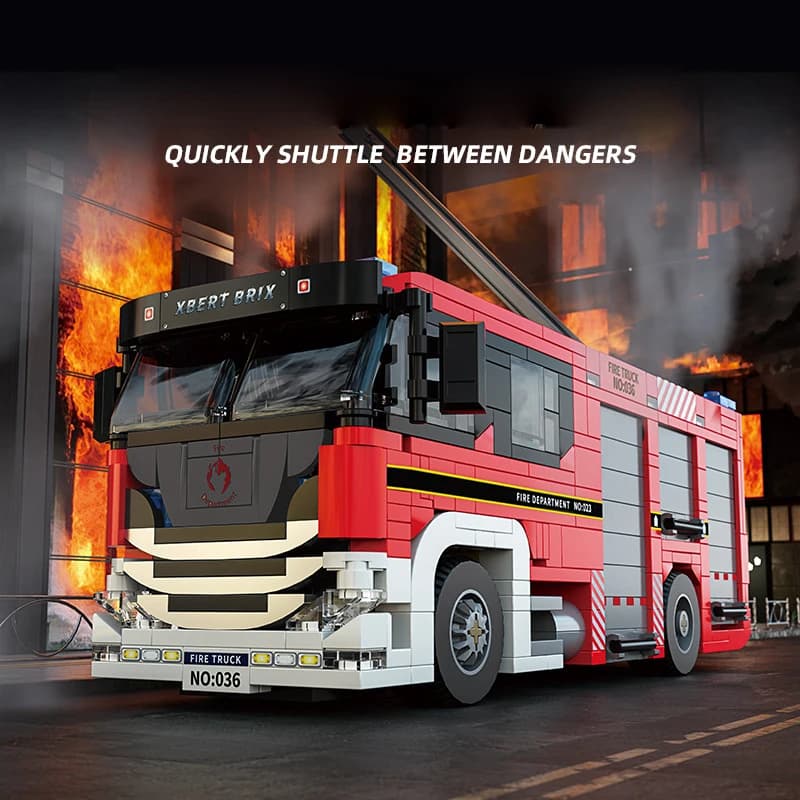 Speed Car Model Building Block Model Aerial Ladder Fire Truck City Vehicle Construction Model Toys Bricks For Kids Gifts