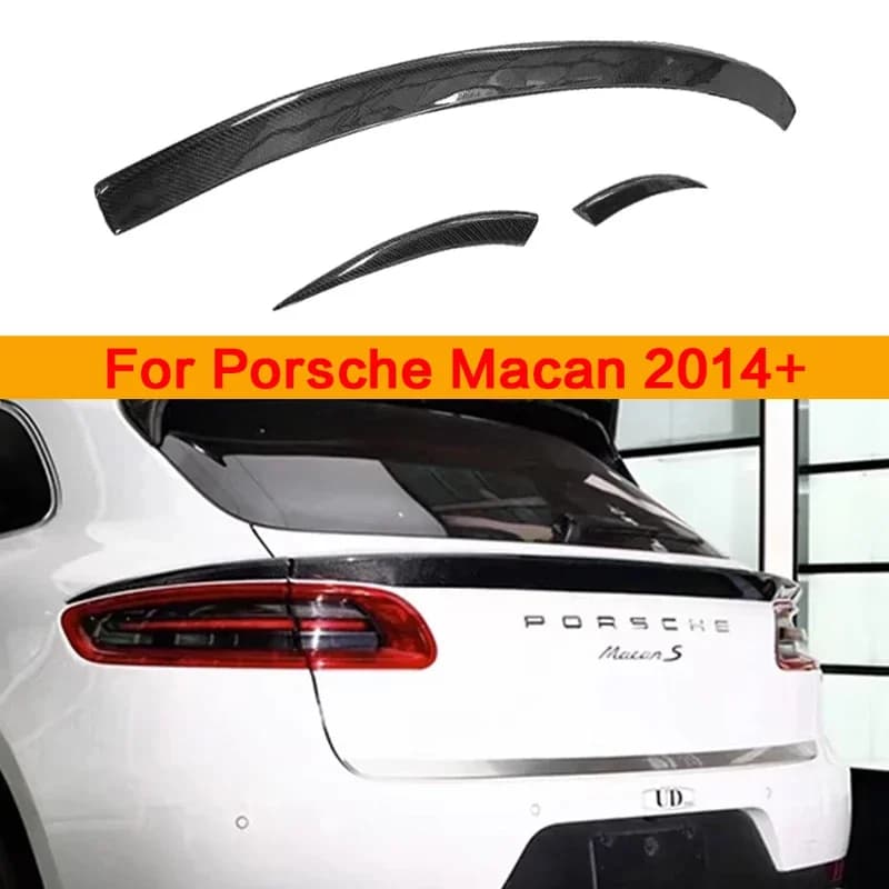 Spoiler in Fibra di Carbonio per Porsche Macan, Alettone Posteriore per Tetto e Bagagliaio, Accessori Auto per Kit Carrozzeria Migliorato
