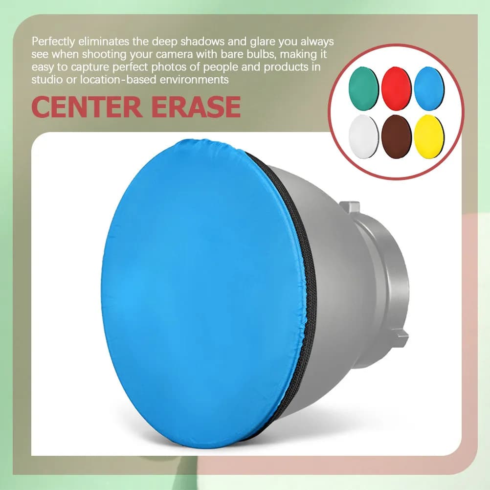 Set of 6 Colorful Reflectors for 18 Cm Photography, Flash Diffuser for Studio and Portrait Lighting, Adjustable Travel Size