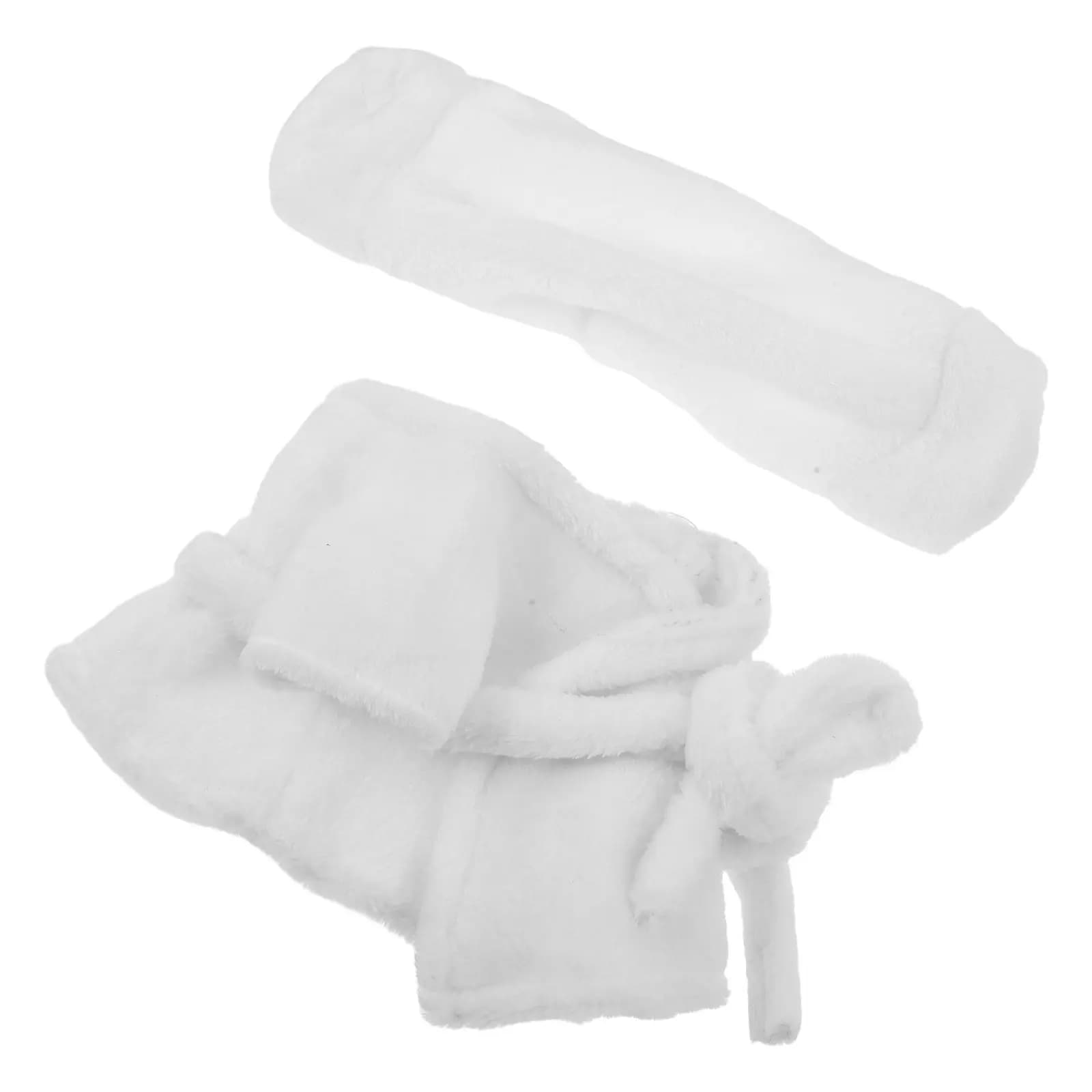 Set di 1 Accappatoio Morbido a Forma di Orso, Mini Abiti per Peluche, Pigiami per le Vacanze, Accessorio per Armadio di Case delle Bambole