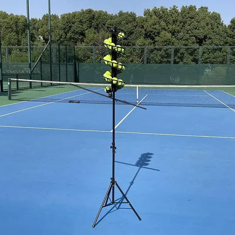 Automatic Tennis Ball Launcher Portable Adjustable Pitching Machine for Indoor Outdoor Practice Training Aid Professional