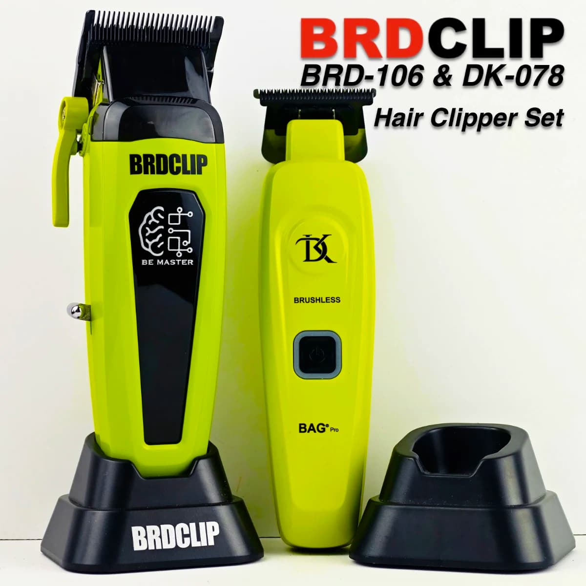 BRD106 078 Haircut 7500 r/min 7200 r/min Haircut DLC Blade with charging base Barbiere for men New professional BRDCLIP