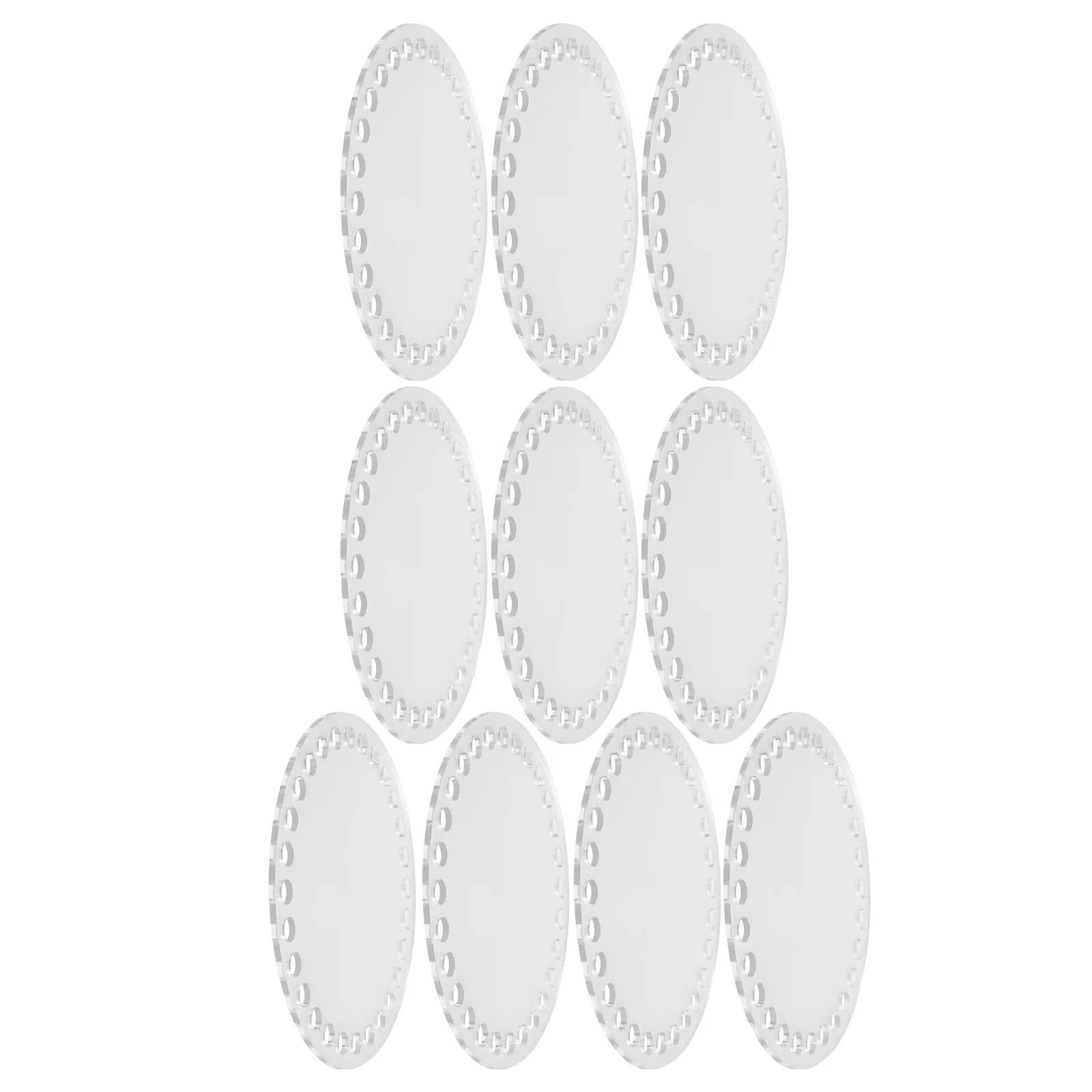 10Pcs Weaving Base Boards Clear Acrylic Crochet Bag Bases Round Transparent Basket Bottom DIY Handicraft Handbag Shaper Pad
