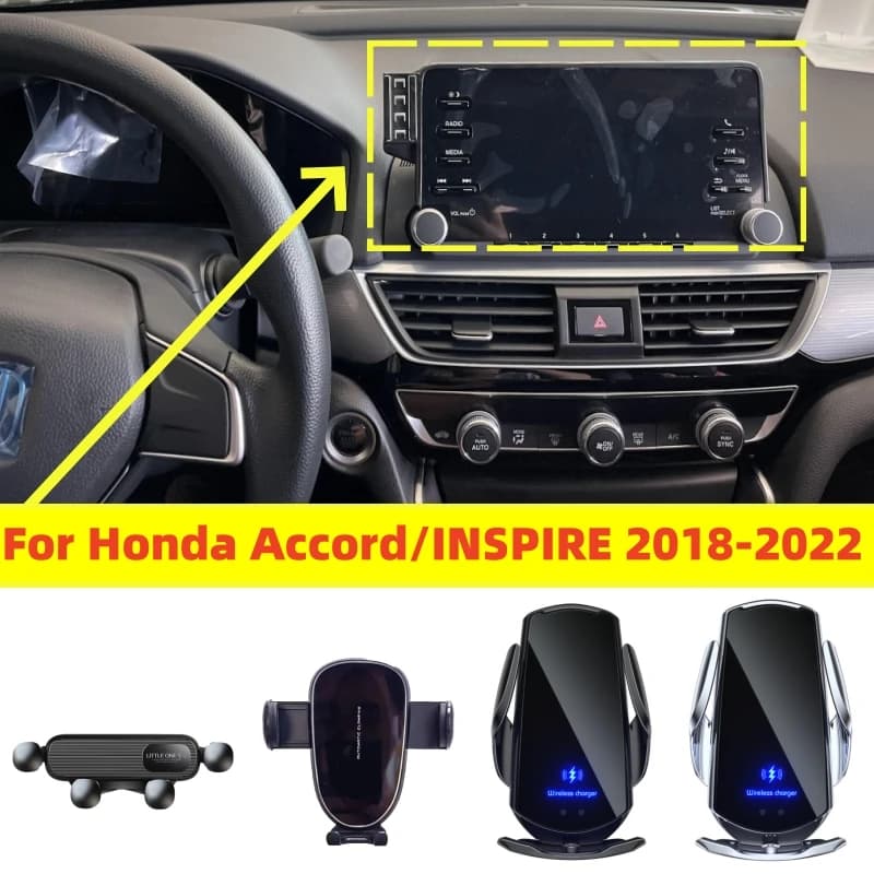 Supporto per Navigazione con Schermo da 8 Pollici e Vano Portaoggetti per Honda Accord Inspire 2018-2022, Supporto Fisso per Telefono da Auto