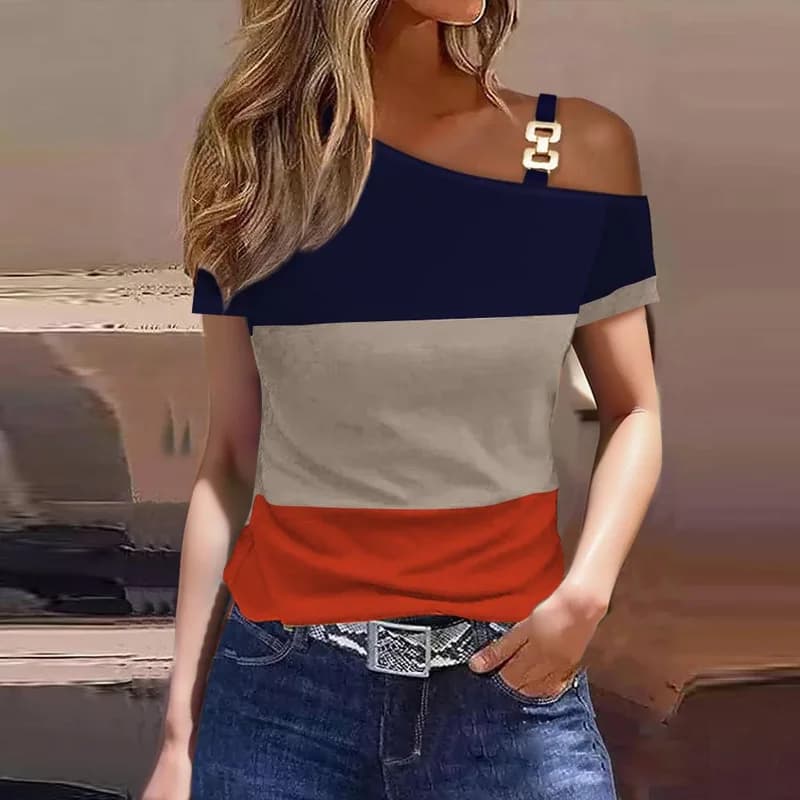 Trained Elegant Ma'am Dresses 2024 Blusas Para Mujer Women's Summer Band A Short Sleeved Shirt Casual T-shirts and T-shirts
