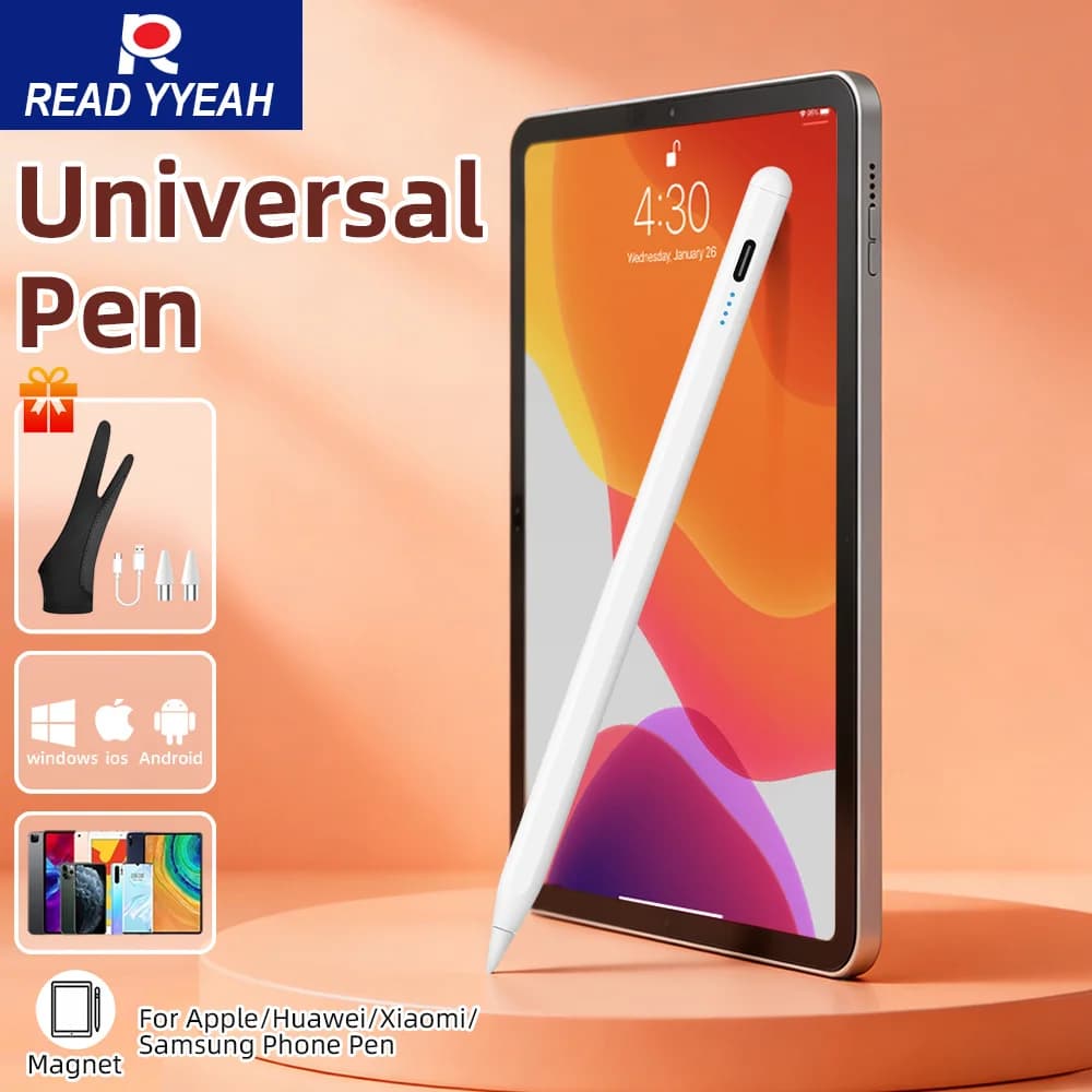 Nuova Penna Stilo 2025 con Guanti Capacitivi per Tablet e Telefoni Android Samsung Huawei Xiaomi VIVO OPPO, Penna Touch Universale per Disegno
