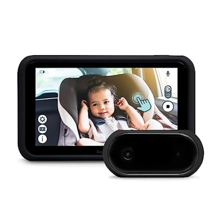Monitor per Bambini da Auto con Schermo Touch HD da 5 Pollici, Telecamera per Bambini Senza WiFi Antivandalismo per Viaggi e Casa, Visione Notturna, Montaggio su Poggiatesta o Clip