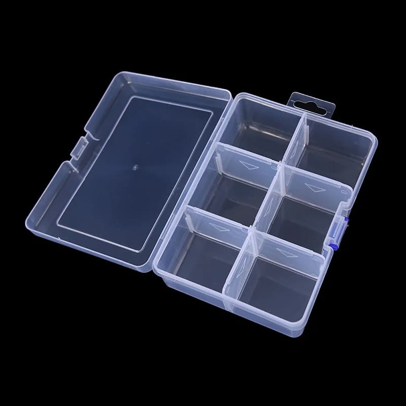 WAYE DESCRIPTION1 piece Large 6 compartments storage box for fishing baits, hooks and fishing gear