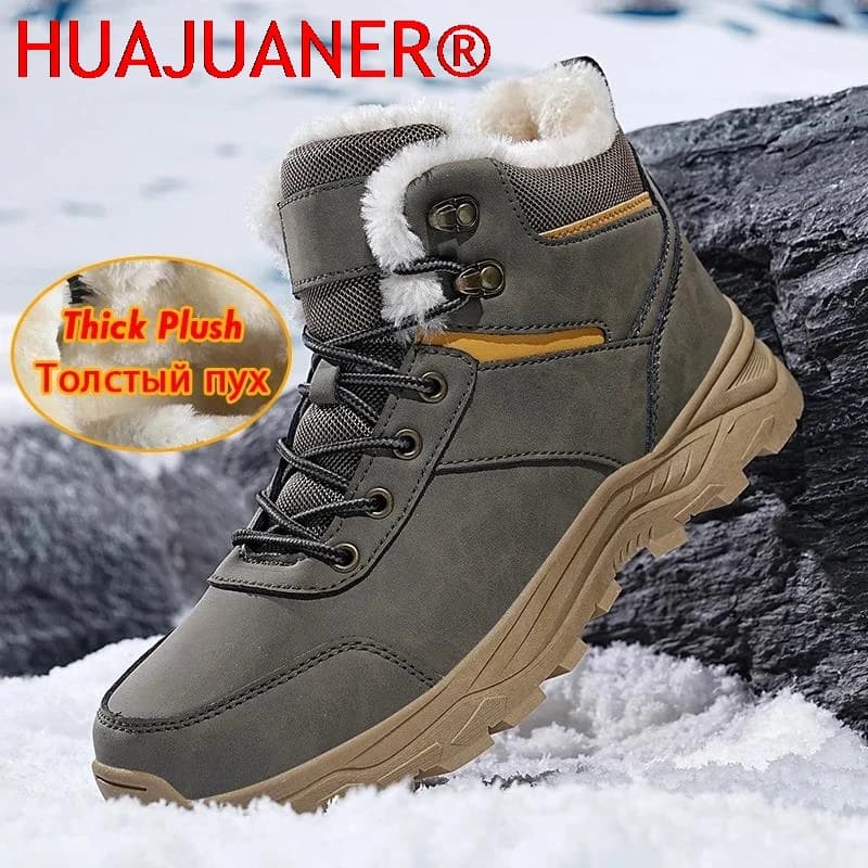 Stivali con pelliccia Taglie forti 39-48 Escursionismo Uomo Scarpe da ginnastica da esterno antiscivolo Scarpe alte calde Super calde Neve invernale