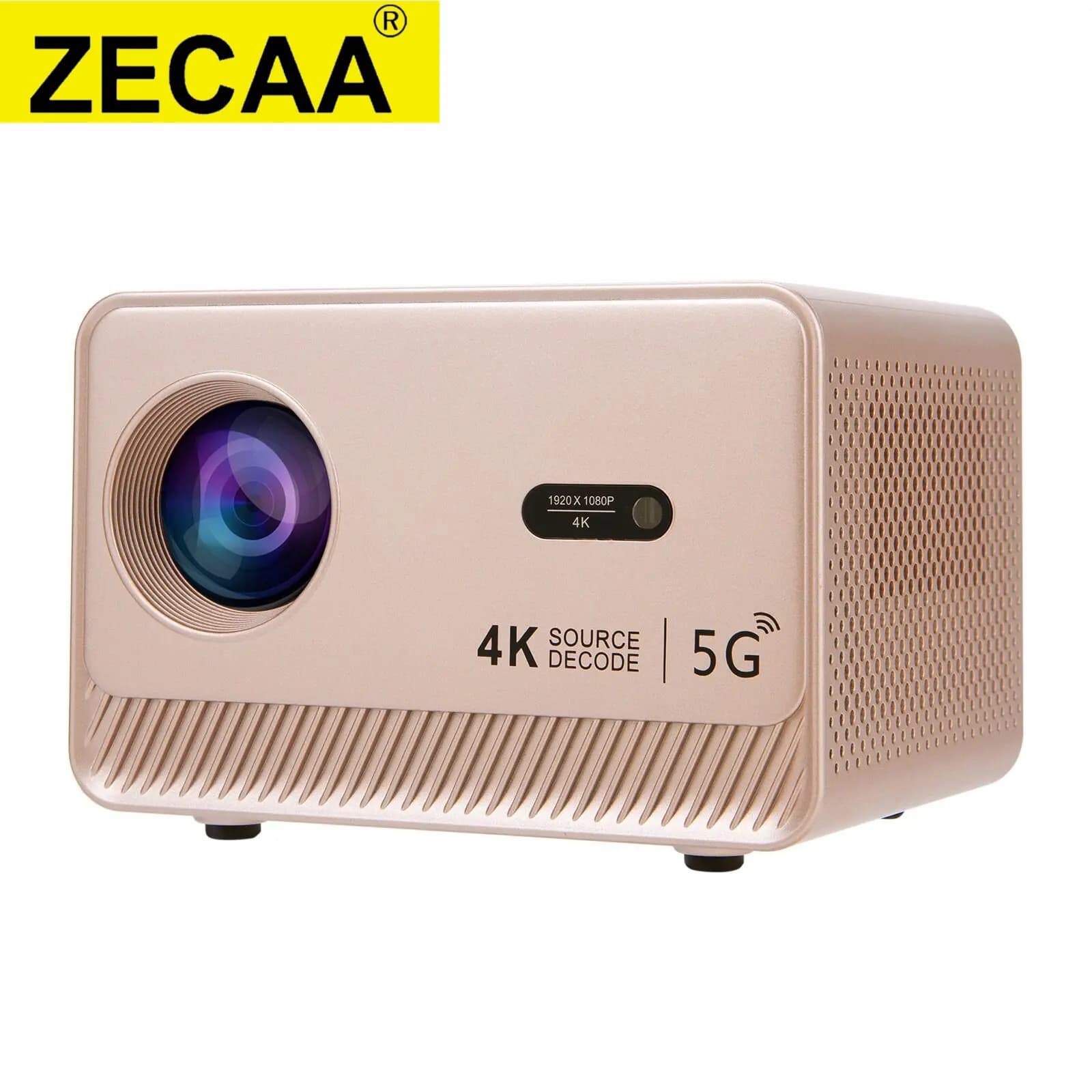 ZECAA Full HD 1080P 300 ANSI 4K 2.4G + 5G Dual Band WiFi 6 Android 13 Proiettore multimediale portatile Bluetooth 5.4 Smart Home