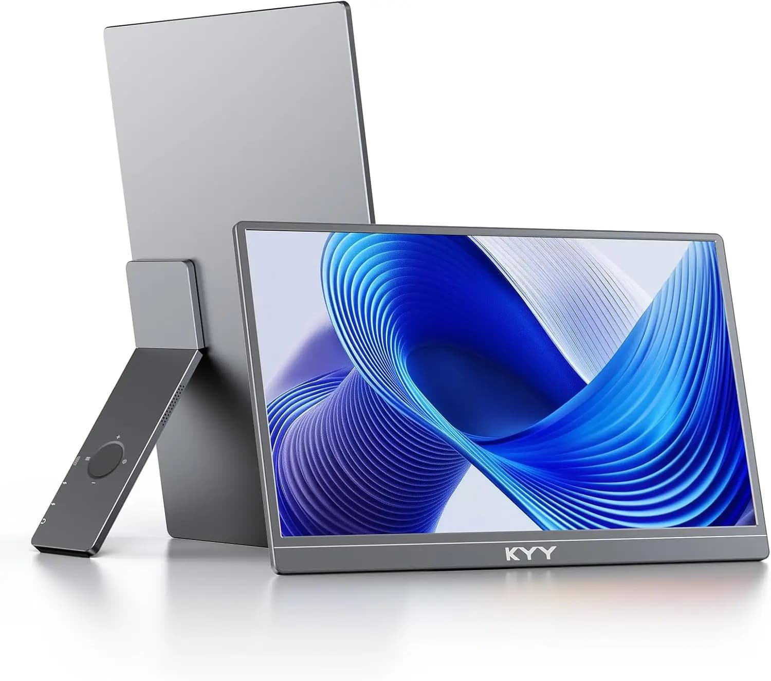 Monitor Portatile 15.6" 1080P USB-C HDMI, Estensore per Laptop con Supporto Integrato, Doppi Altoparlanti, HDR, Display da Viaggio per PC, Mac, Telefono, Xbox, PS4/5, Switch