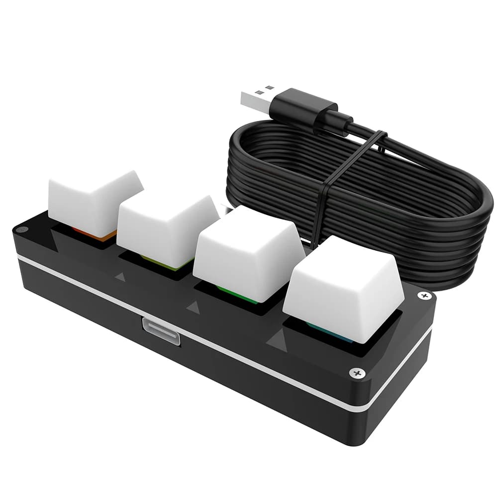 Tastiera Meccanica Mini BT con 3 Tasti e 1 Manopola/4 Tasti Programmabili, Tastiera Macro Hotswap USB per Photoshop e Gaming