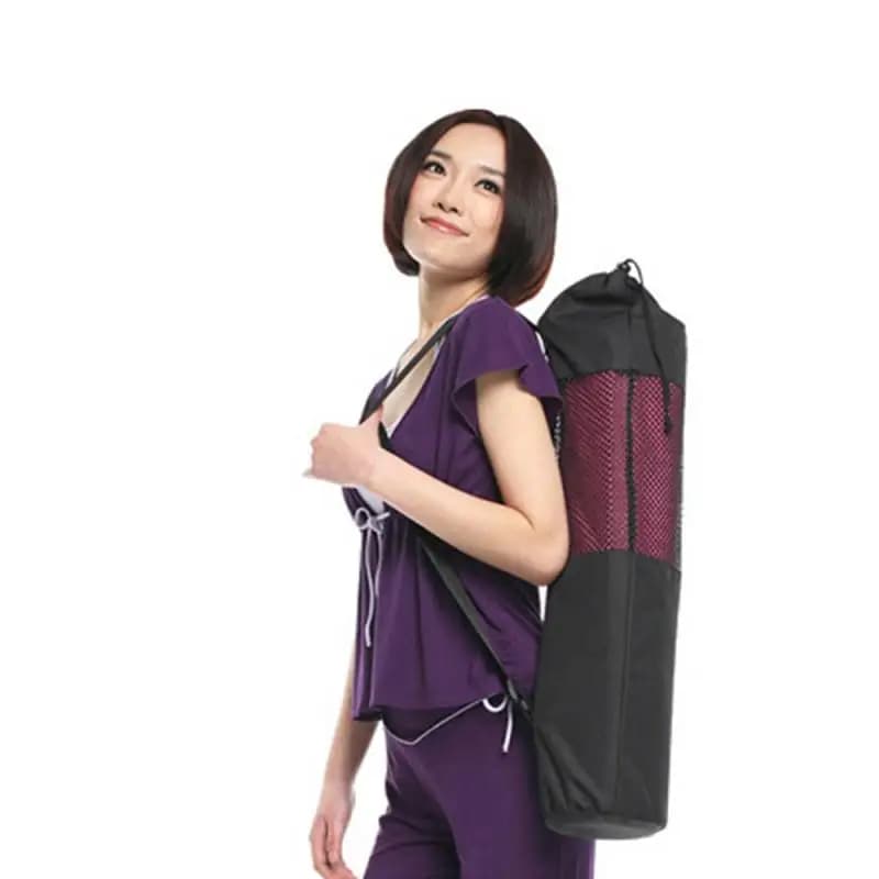 1 pcs yoga mat bag exercise fitness pouch center nylon net strap adjustable pilates fitness body building sports equipment