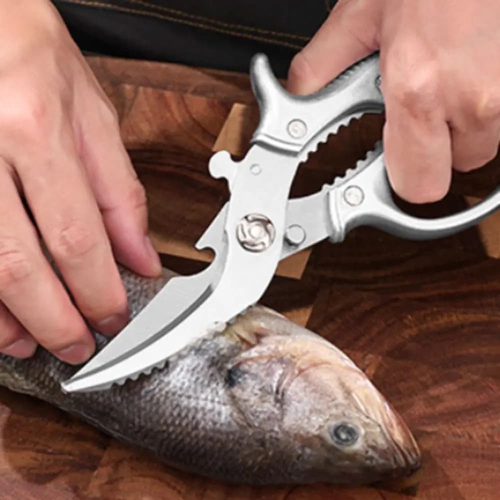 Forbici da Cucina in Acciaio Resistente per Ossa di Pollo, Antiruggine, Affilate e Rinforzate, Ideali per Ramen