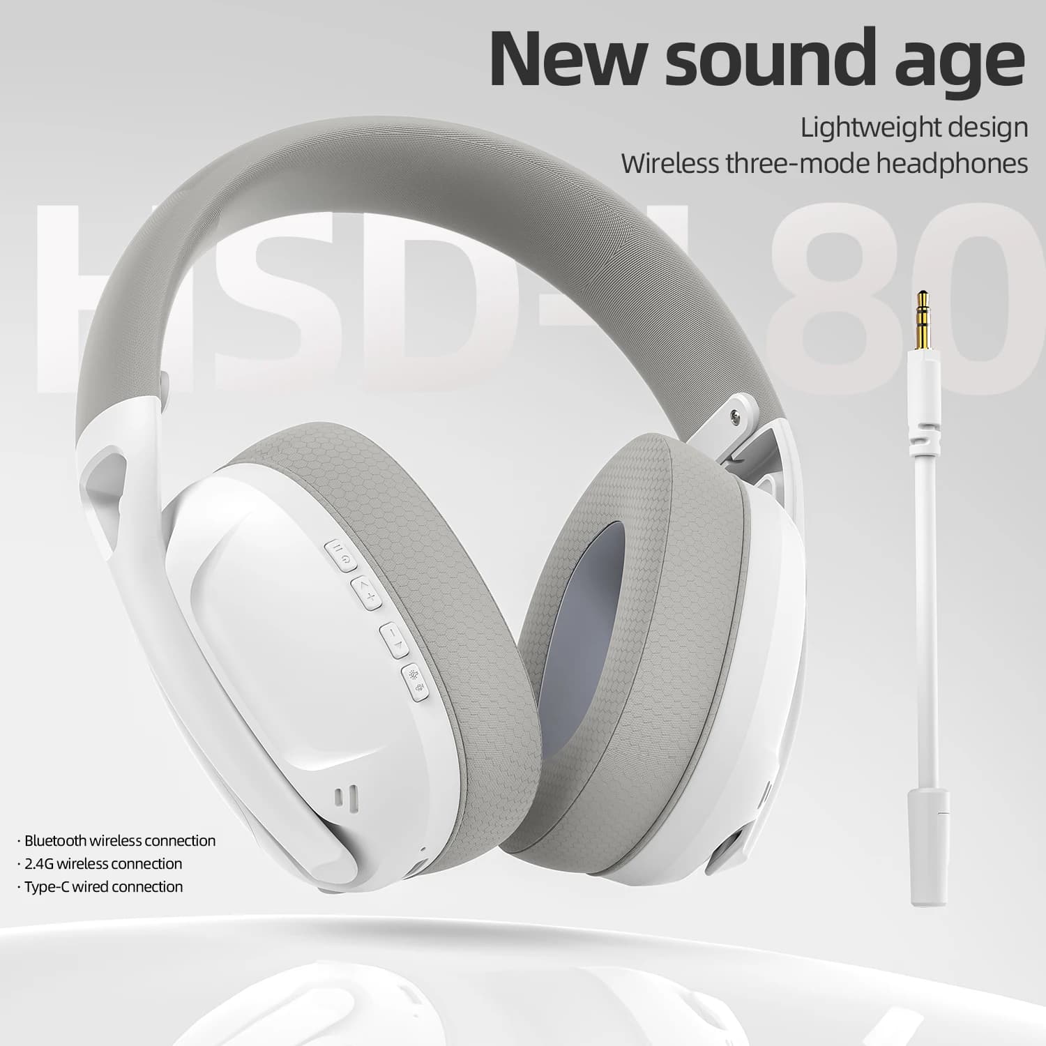 SMAILWOLF L80 Wireless 3 Mode Wired Bluetooth Gaming Headphones Lightweight for laptop with microphone