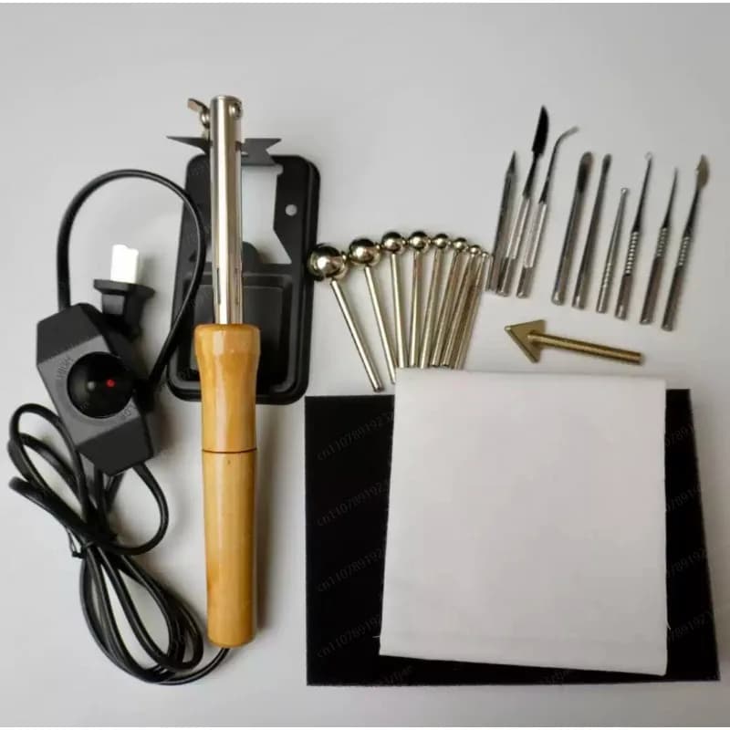 220V Adjustable Temperature Welding Iron – DIY Fabric & Flower Making Tool Set