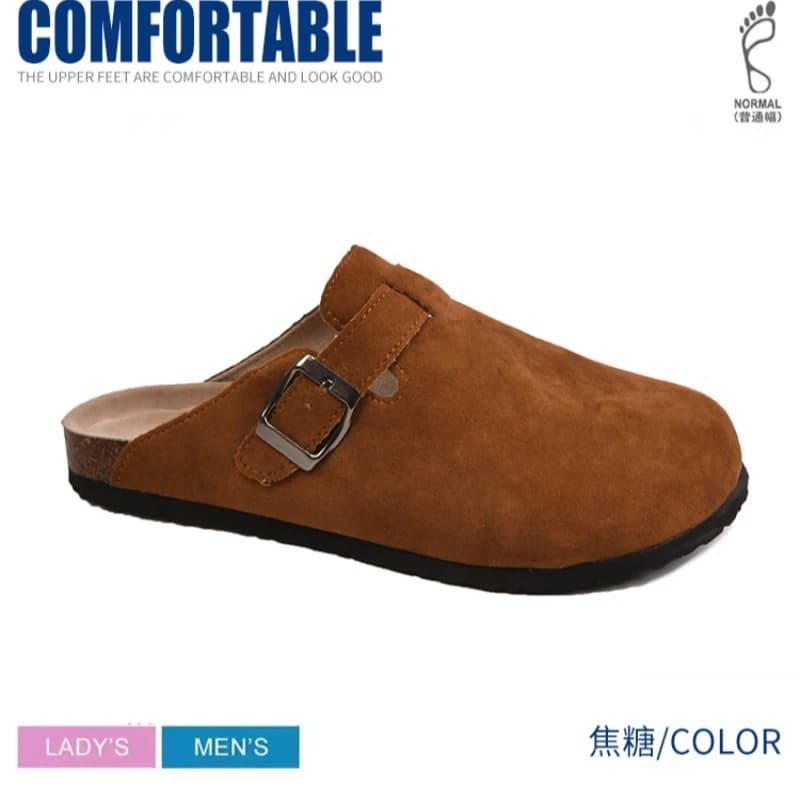 Women Cork footbed sandals New Camel Classic Closed Toe Mule Slippers Flock Fashion Brown Cork Stock Sandals Man Women Unisex