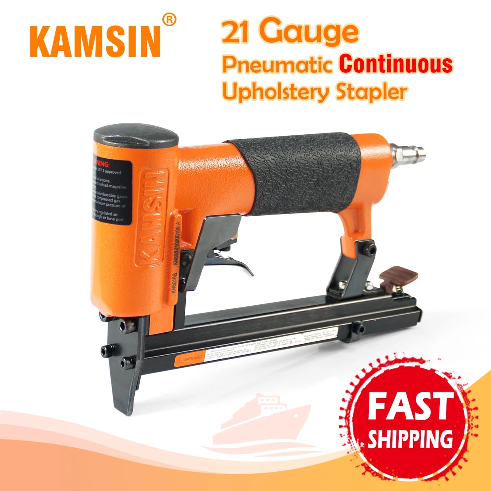 KAMSIN KN8016S cucitrice pneumatica a cottura continua calibro 21 per graffette a corona serie 80 da 12.8mm, per mobili