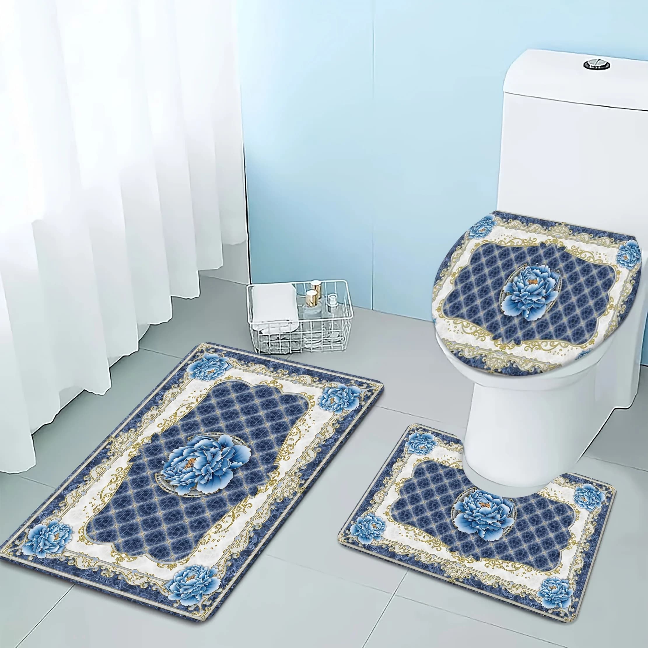 set bathroom mat, new design carpet, bath mat, flannel mat, bathroom decoration shower mat, waterproof