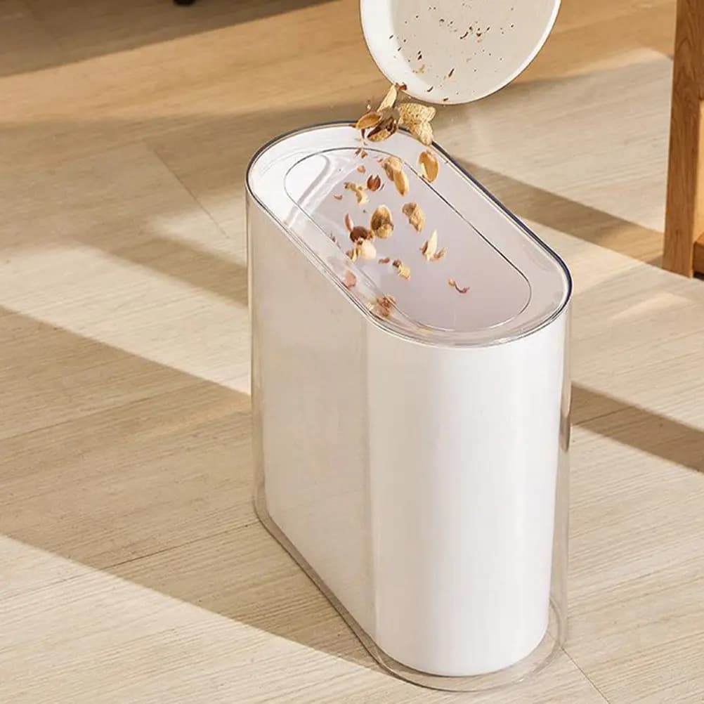 Cestino per Rifiuti in Plastica Sottile per Bagno, Contenitore Senza Coperchio per Spazi Stretti, Cestino Multiuso Stile Nordico per Casa e Ufficio