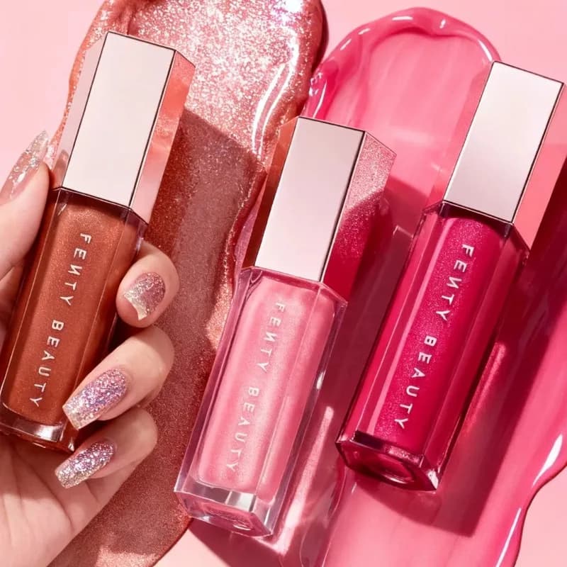 Fashion Fenty Beauty Lip Glaze Moisten Shine Glitter Lip Plumper Makeup For Beginner Liquid Lipstick Female Makeup Cosmetics