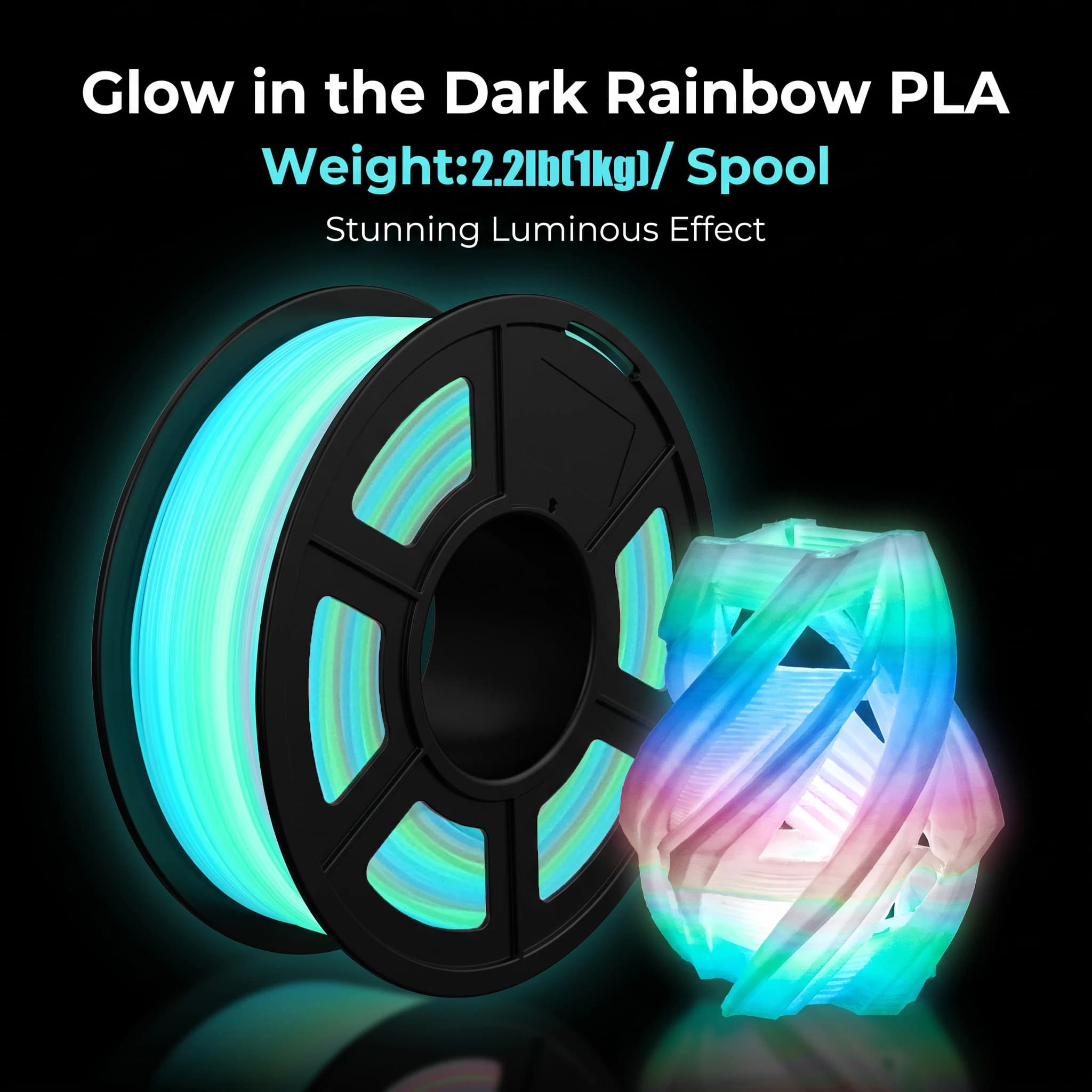 Glow in The Dark PLA Filament 1.75mm Luminous 3D Printer Filament Green Blue Red ±0.03mm Accuracy 250g/Spool 3D Printing Consuma