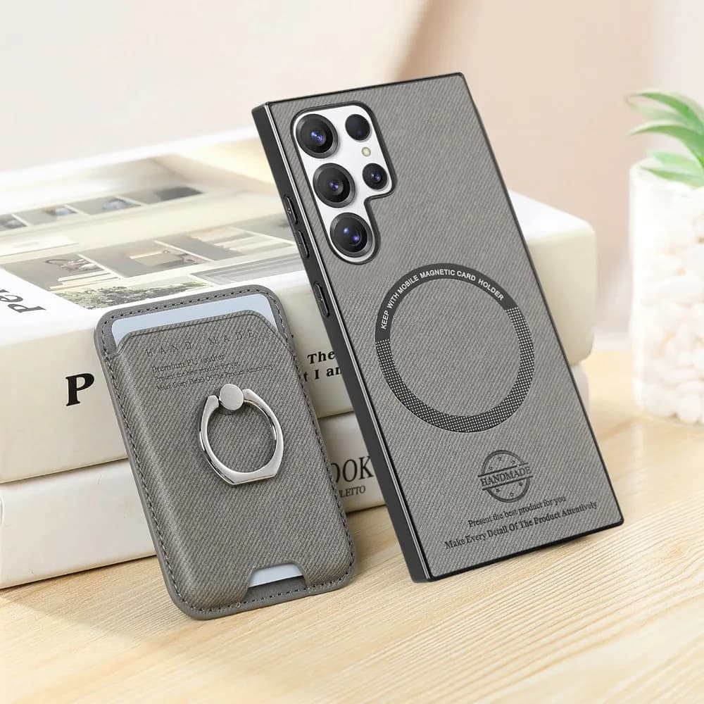High Quality Leather Magnetic Protective Case 2 in 1 for Samsung Galaxy S26 S25 S24 S23 S22 FE Plus Ultra with Wallet, Card Holder and Support