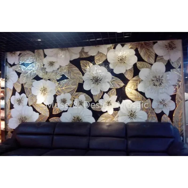 Mural Art bianco Fiore Stampo Foglia mosaico piastrella da parete per Scala Cucina Soggiorno bagno Sfondo divisorio Piastrella da parete