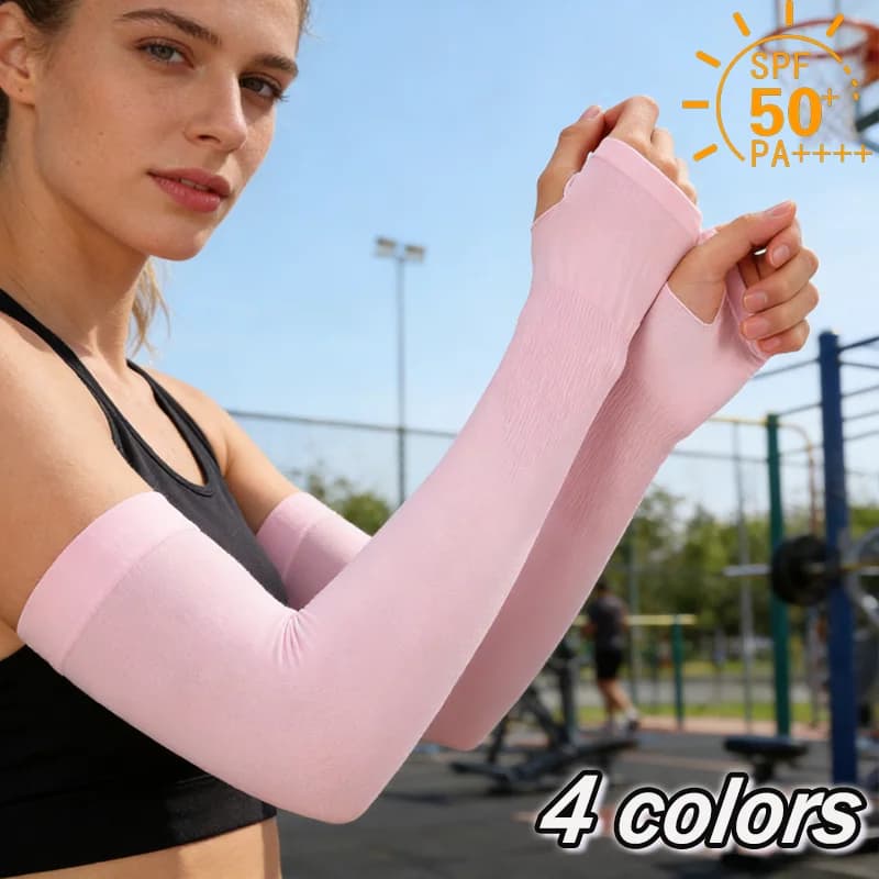 Unisex Sleeves with UV Protection and Polish Hole, Cooling Sleeves for Men and Women, for Cycling, Open Sports, Summer Beach