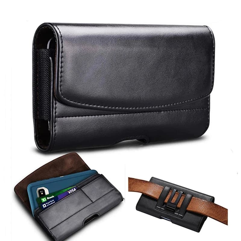 Custodia da cintura per fondina universale in pelle per telefono cellulare per iPhone 14 Pro Max Samsung Huawei Xiaomi marsupio da uomo