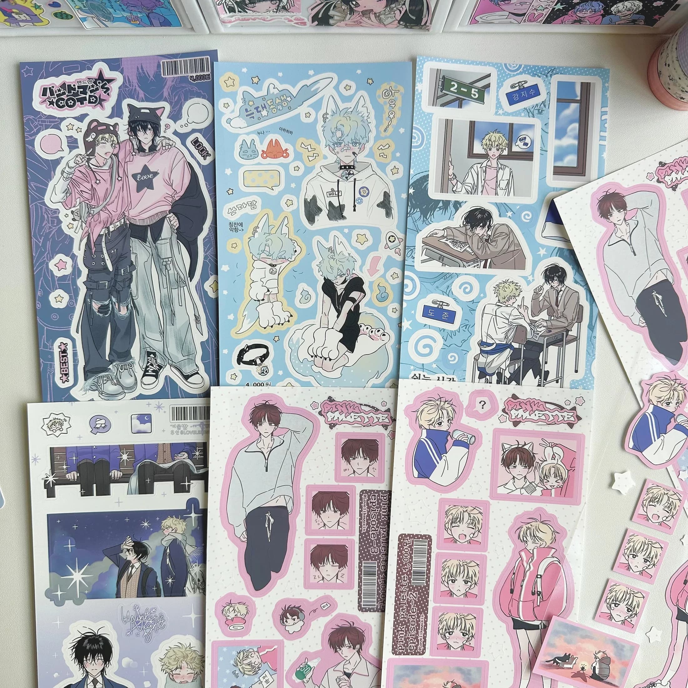 1/6 pezzi simpatico cartone animato Anime Cool Boy adesivi custodia per telefono Ipad conto a mano diario notebook scrapbook adesivi decorativi fai da te