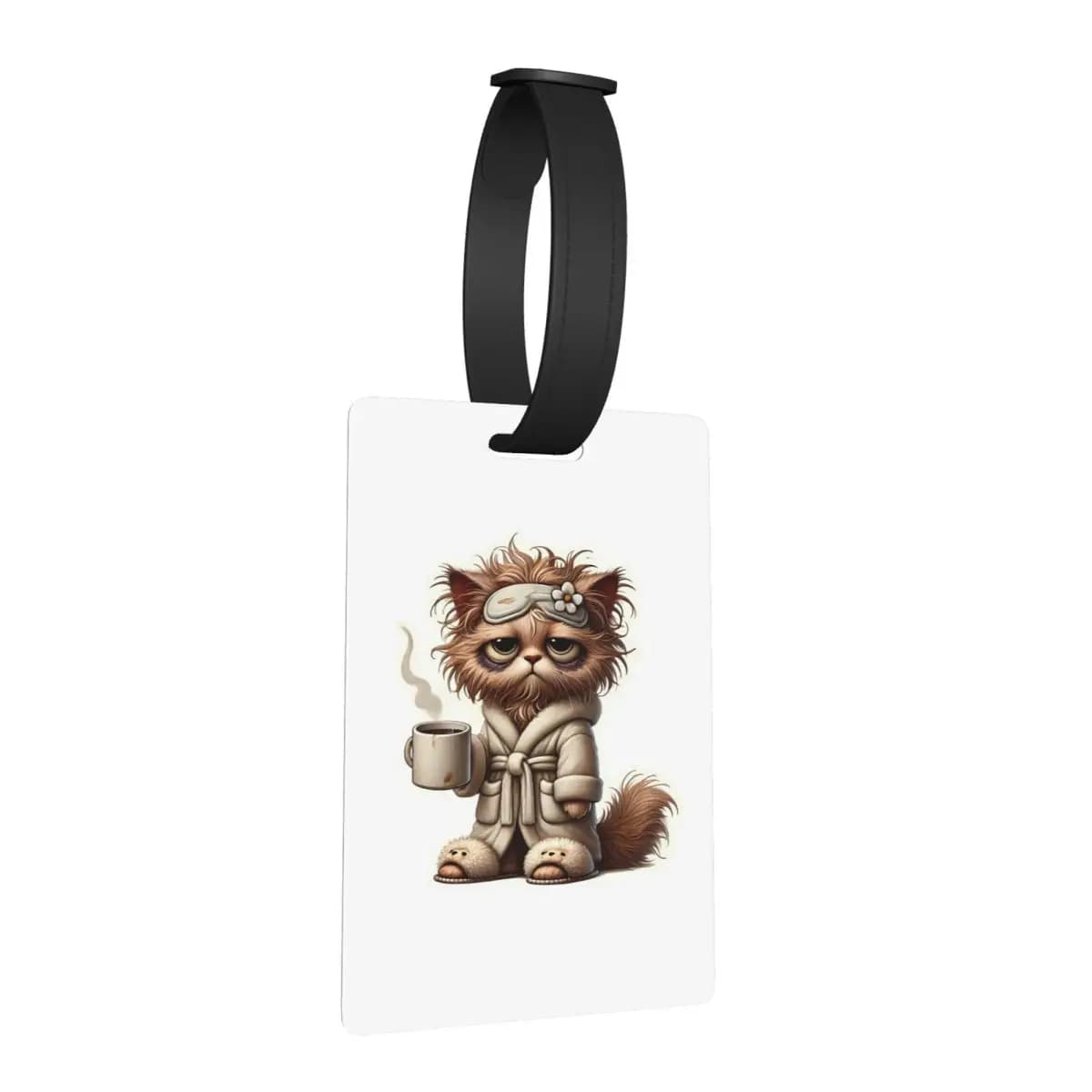 Etichette per Bagagli con Gatto Stanco, Accessori per Valigie, Tag per Bagaglio da Viaggio, Porta Etichetta con Nome e Indirizzo