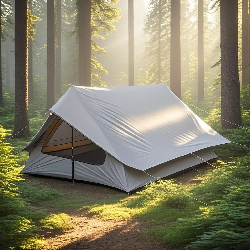 Compact 1-2 Person Outdoor Tent, Lightweight Trekking Pole Tent with Bottom Mesh Ventilation for Hiking & Camping,Backpacking