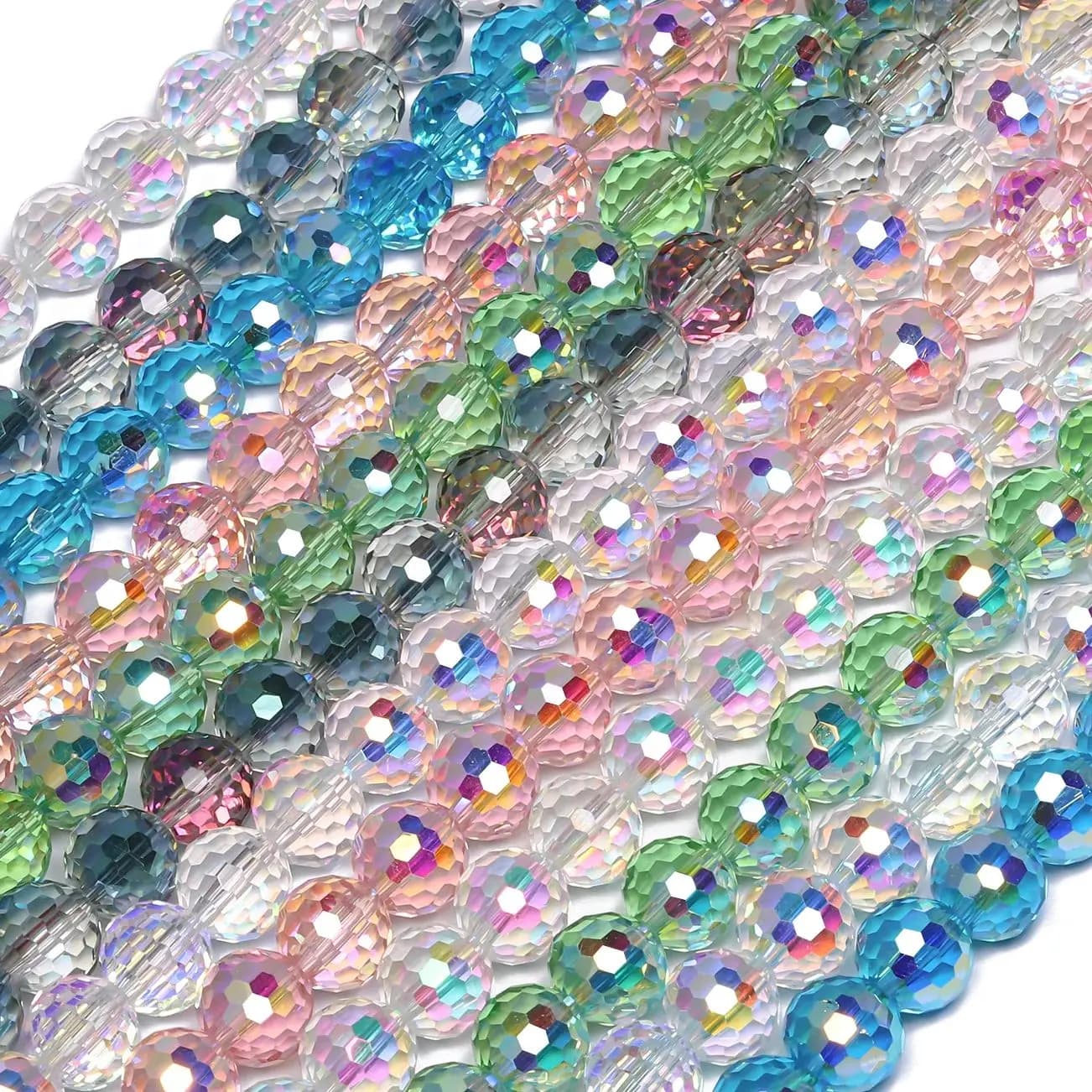 6mm 8mm 10mm Faceted Crystal Glass Beads Multicolor Round Bulk for Jewelry Making Necklace Bracelet Earring