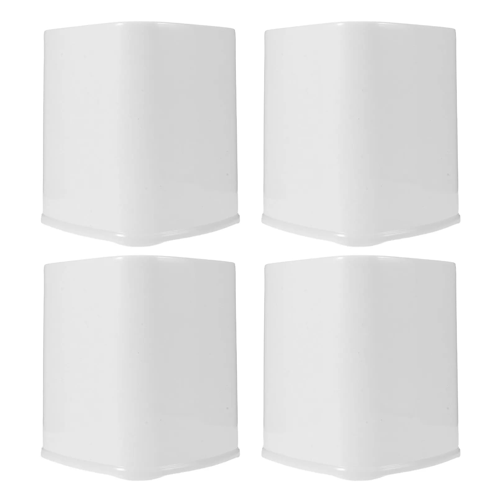 Portascopino WC in plastica, 4 pezzi, dimensioni compatte, design moderno quadrato, fori di drenaggio interni rotondi, organizer per la pulizia del bagno