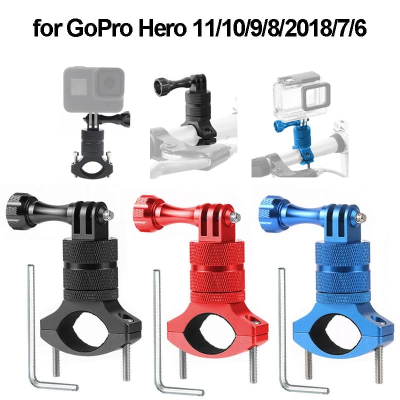 Per GoPro 13 Supporto per manubrio bici moto per Gopro 12 11 10 9 8 7 DJI Action 5 Pro Rotazione di 360 gradi Manubrio DSLR Morsetto