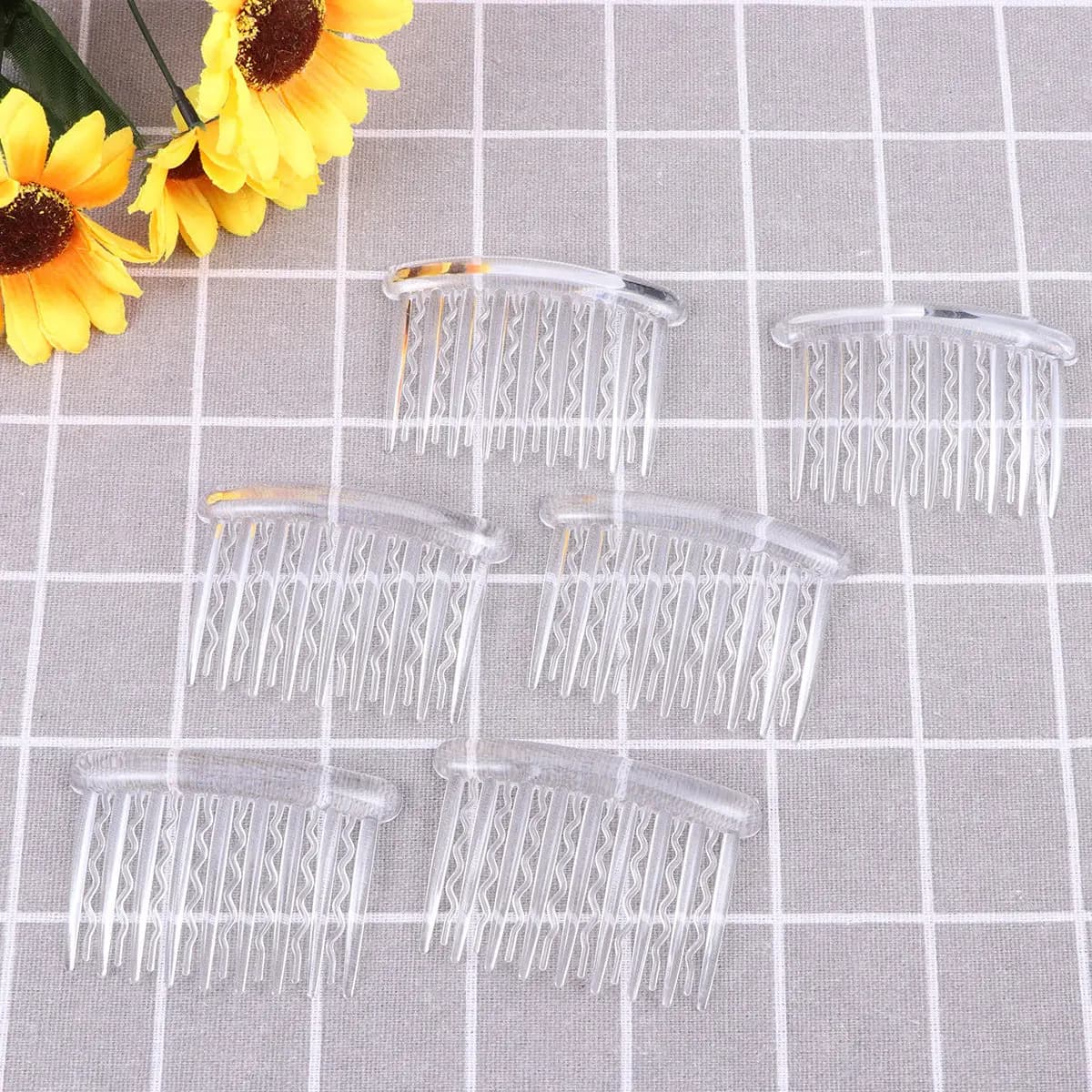 Set di 12 Fermagli per Capelli da Donna in Plastica, 8x5cm, con Denti Dritti e Intrecciati, Leggeri e Confortevoli, Design Classico per Uso Quotidiano