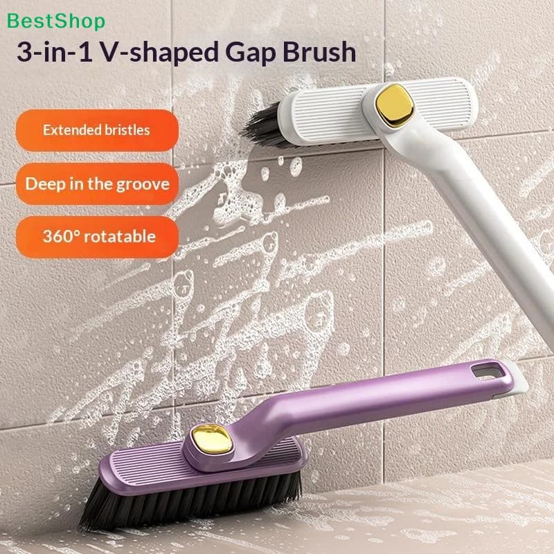 ✔Rotatable V-shaped Crevice Cleaning Brush Handheld Tile Floor Brush For Bathroom Kitchen Toilet Corner Home Clean Tools