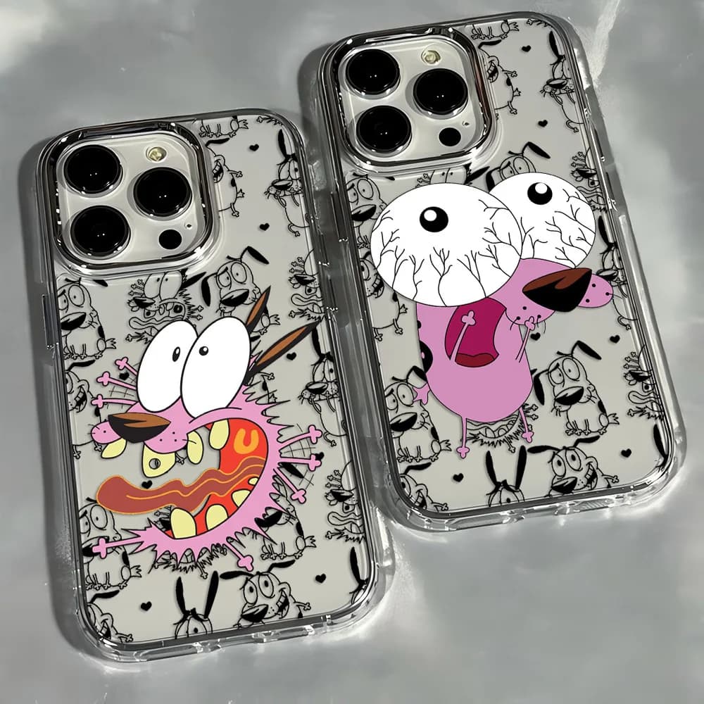 Funny Courage The Cowardly Dog Phone Case For iPhone 17 16e 16 15 14 13 12 11 mini Pro Max X XR XSMAX 8 7 Air Plus Soft Cover