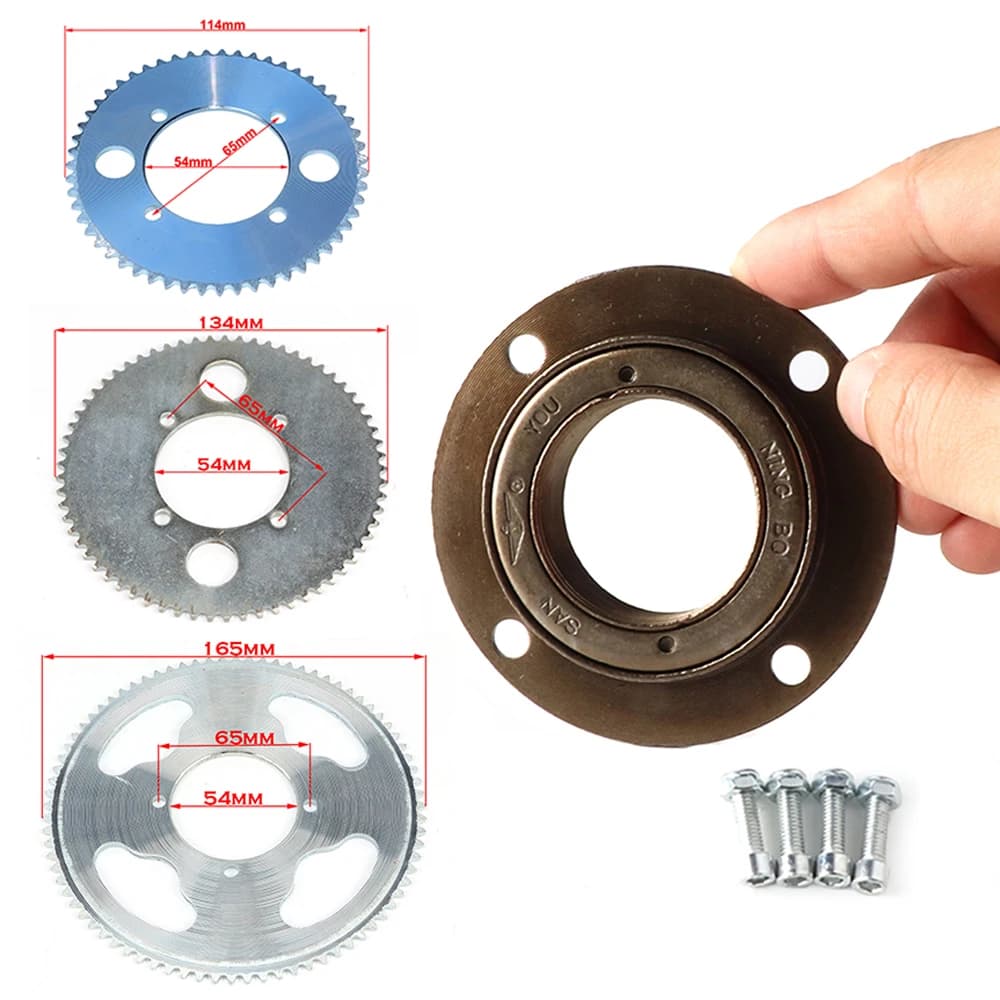 25H 55T/65T/80T Denti Pignone Posteriore Con Ruota Libera Kit Adattatore A Cricchetto Per Biciclette Elettriche Go Kart Scooter Mini Bici