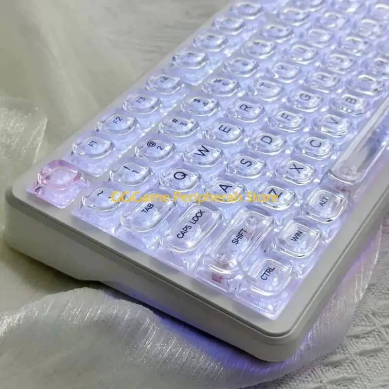U55B 132 Keys Mechanical Keyboard Keycap Set with Clear Front Printing