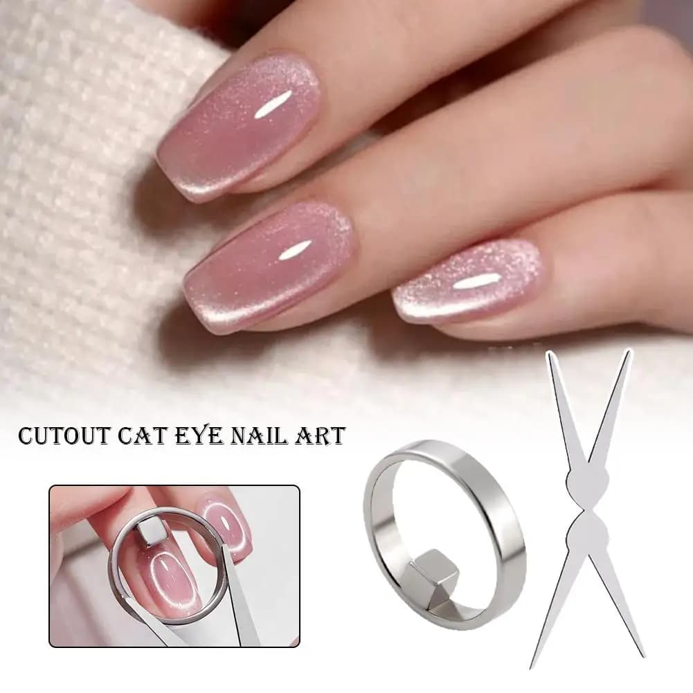 Potente Magnete per Unghie Effetto Occhio di Gatto, Anello Cavo con Ventosa per Smalto Gel Magnetico, Accessori Professionali per Nail Art da Salone per Principianti