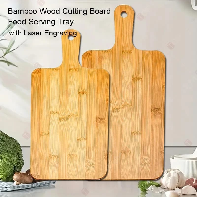 WXCOO 1 pz. Tagliere con Manico, in Legno, per Incisione, per Carne, Formaggio, Pane, Frutta