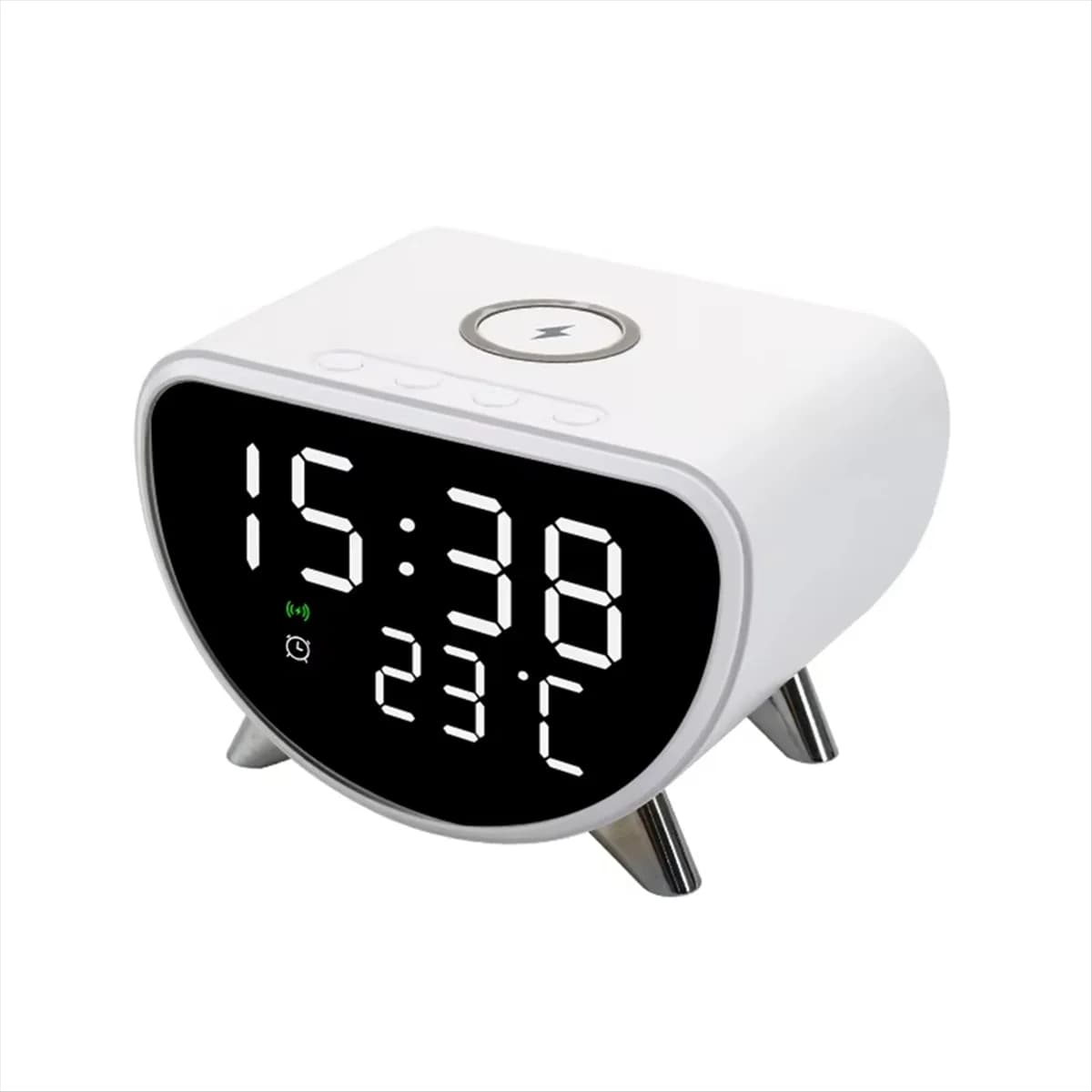 A03R Multifunctional AlarmClock Temperature Clock Wireless Charger LED Mobile Phone Three in One Wireless Charger