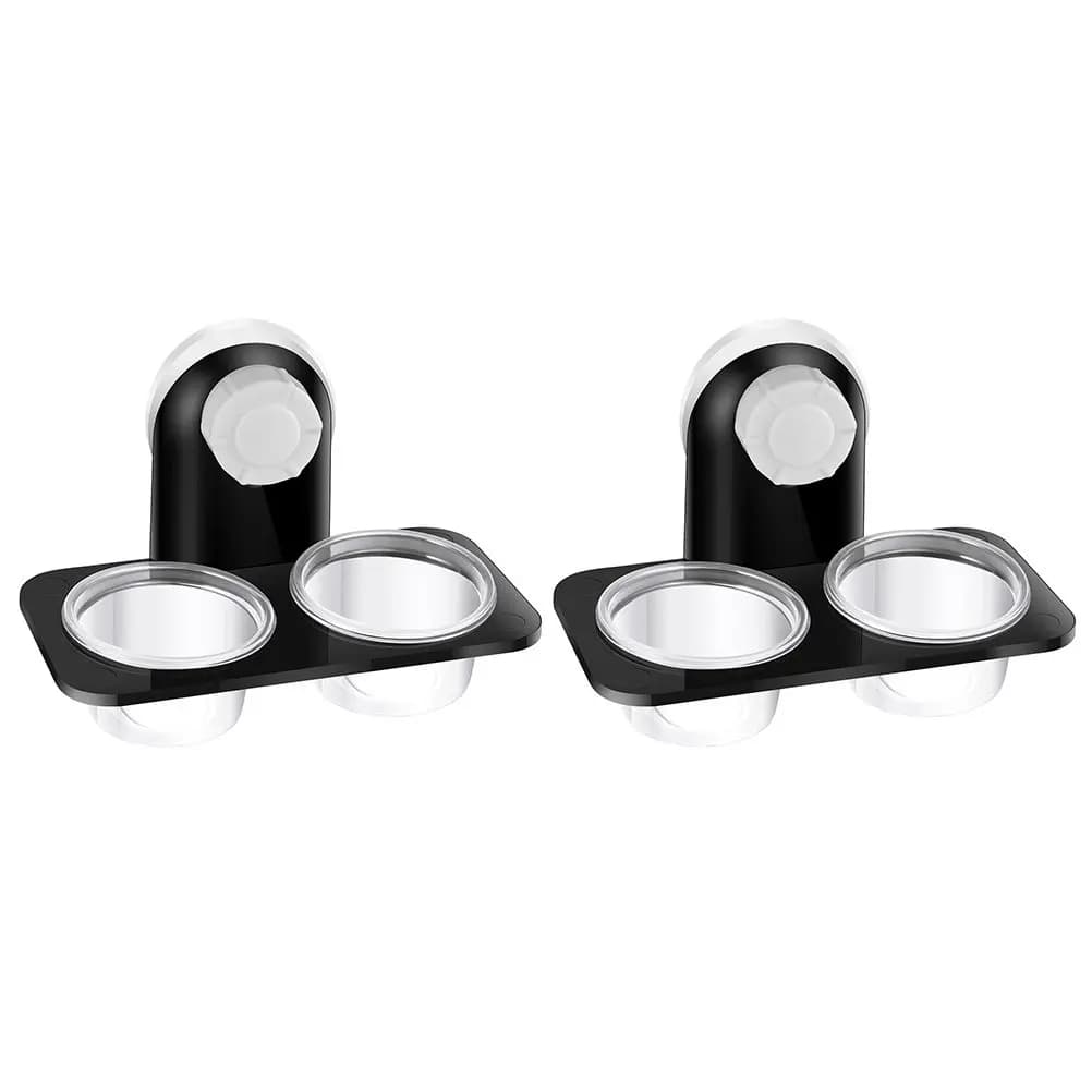 2Pcs Reptile Food Basin Plastic Feeder Stable Wall Mounted Escape Proof Feeding Bowl for Lizards Geckos Crawling Pets Water Food